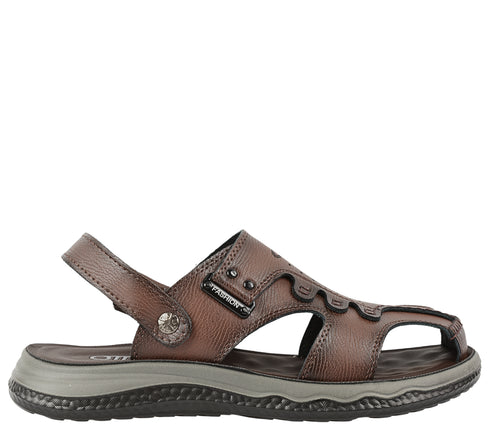 Sandale casual, barbati, OTTER FM60003A, maro, piele naturala